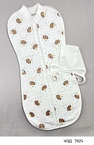 картинка MarioKids Кокон з шапкою на блискавці     56  МОЛОЧНИЙ    1 шт магазин Одежда+ являющийся официальным дистрибьютором в России 