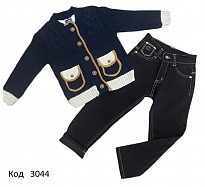 картинка Tr Костюм для хлопчика (кофта вязка нп хутрі + джинси начос) 98 розмір 4(1) шт. магазин Одежда+ являющийся официальным дистрибьютором