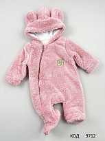 картинка MarioKids Комбінезон вельсофт на підкладці ВЕДМЕЖА довга махра ПУДРА 56,62,68.74  1шт магазин Одежда+ являющийся официальным дистрибьютором в России 