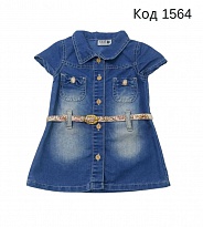 картинка Tr Сарафан джинс для дівчинки  Sani 3709  98 р. 4(1) шт. магазин Одежда+ являющийся официальным дистрибьютором
