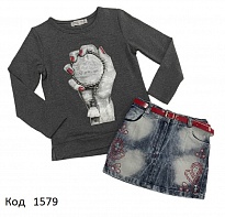 картинка Tr Костюм для дівчинки (кофта+спідниця)  110-128 4 шт. магазин Одежда+ являющийся официальным дистрибьютором