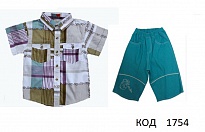 картинка Ch Костюм для хлопчика (рубашка+льон  бриджі) 116,116   4(2) шт. магазин Одежда+ являющийся официальным дистрибьютором