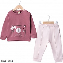 картинка Tr Костюм для дівчинки інтерлок AİR BABY 463901  6-18 місяців 4 шт. магазин Одежда+ являющийся официальным дистрибьютором
