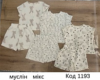 картинка МС Костюм УНІ муслін КП-2663   86-98 р 3шт магазин Одежда+ являющийся официальным дистрибьютором