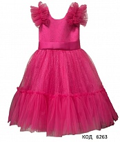 картинка Ukr Сукня святкова для дівчинки  7-8 років малиновий 1 шт магазин Одежда+ являющийся официальным дистрибьютором