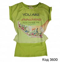 картинка ,Tr Футболка для дівчинки з накидкою BNN 7056  140-176   4 шт. магазин Одежда+ являющийся официальным дистрибьютором