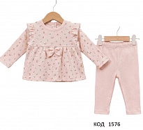 картинка Tr Костюм для дівчинки інтерлок рубчик NURHAS 453031  3,6 міс  2 шт. магазин Одежда+ являющийся официальным дистрибьютором