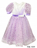 картинка Ukr Сукня святкова для дівчинки  5-7 роки біло-бузковий 1 шт магазин Одежда+ являющийся официальным дистрибьютором