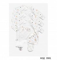 картинка MarioKids Комбінезон з шапкою інтерлок рубчик МІКС  09-09  56,62  3шт магазин Одежда+ являющийся официальным дистрибьютором в России 