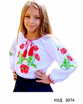 картинка Ukr Вишиванка для дівчинки машинна вишивка  116-134 МАК   5(4) шт. магазин Одежда+ являющийся официальным дистрибьютором