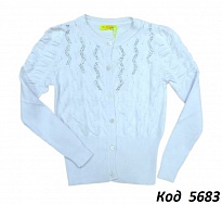 картинка ,Ch Кофта для дівчинки на гудзиках  Xiaofeihu 9-17  (128-152)  білий  5(4)шт. магазин Одежда+ являющийся официальным дистрибьютором