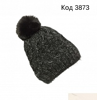 картинка YO Шапка в'язана на хутрі для дівчинки  Люрекс травка  54-56 5(1)шт магазин Одежда+ являющийся официальным дистрибьютором