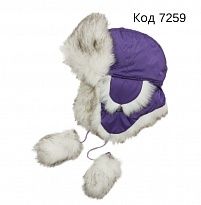 картинка Ukr Шапка-вушанка плащівка на хутрі ФІОЛЕТ розмір52,54   3(2)шт магазин Одежда+ являющийся официальным дистрибьютором