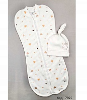 картинка MarioKids Кокон з шапкою на блискавці     56  МОЛОЧНИЙ    1 шт магазин Одежда+ являющийся официальным дистрибьютором в России 