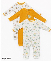 картинка Tr Комбінезон інтерлок УНІ Відкриті Ніжки MİDİRİK 868  "Звірі" 74,80,86  3шт   магазин Одежда+ являющийся официальным дистрибьютором в России 