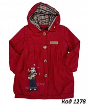 картинка Плащ для дівчинки на трикотажі 1040   110,116,122   3шт. магазин Одежда+ являющийся официальным дистрибьютором