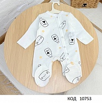 картинка ББ Комбінезон ФУТЕР (косий розріз) КОМБІ 56,62,68,74,  4  шт магазин Одежда+ являющийся официальным дистрибьютором в России 