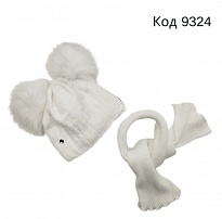 картинка Agbo  Шапка+шарф  в'язана на ізософті для дівчинки  kpl30-1662  50-52 1 шт. магазин Одежда+ являющийся официальным дистрибьютором