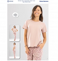 картинка Піжама жіноча (футболка+штани) BAYKAR 9921.248 M.L.XL,XXL  PEMBE (пудра)  1шт. магазин Одежда+ являющийся официальным дистрибьютором