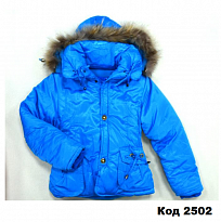 картинка ,Ch Куртка для дівчинки синтепон  6-9 років  (M-XL) 134-152  ГОЛУБИЙ   4(1)шт магазин Одежда+ являющийся официальным дистрибьютором