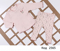 картинка Tr Костюм для дівчинки рубчик NECİXS 243291  6-18 м. 4 шт магазин Одежда+ являющийся официальным дистрибьютором