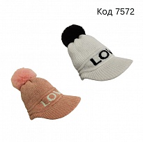 картинка YO Шапка в'язана на флісі для дівчинки LOVE   54-56   5(2)шт магазин Одежда+ являющийся официальным дистрибьютором