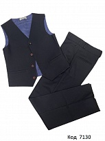 картинка Suzie Костюм (ЖИЛЕТ+штани) для хлопчика Темно-синій клітинка   122-146 р. магазин Одежда+ являющийся официальным дистрибьютором