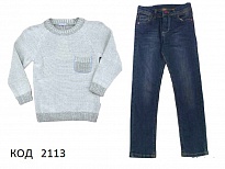 картинка Ukr Костюм для хлопчика (светер+джинси) 104-122 4 р. магазин Одежда+ являющийся официальным дистрибьютором