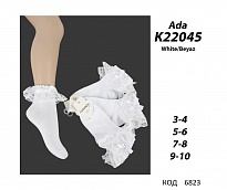 картинка ArtiKatamino Шкарпетки бавовняні для дівчинки СІТКА  СВЯТКОВІ К22045 БІЛИЙ  12(3) шт. магазин Одежда+ являющийся официальным дистрибьютором