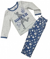 картинка BR Піжама для хлопчика 01-02 стрейч/бавовна  9623    GRI MELANJ(220)сірий меланж  1 шт. магазин Одежда+ являющийся официальным дистрибьютором