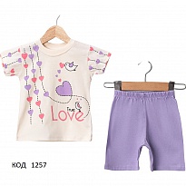 картинка Tr Коcтюм для дівчинки (футболка+шорти) Giddy 453535  9- 24 міс.  4 шт. магазин Одежда+ являющийся официальным дистрибьютором