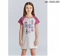 картинка BR Нічна сорочка 03-06 короткий рукав  9216   BEJ(103)бежевий   1 шт. магазин Одежда+ являющийся официальным дистрибьютором