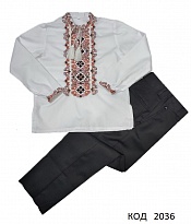 картинка Ukr Костюм (вишиванка+штани Suzie однотон чорний)  122-146   5(4) шт магазин Одежда+ являющийся официальным дистрибьютором