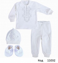 картинка LD Комплект інтерлок ВИШИВКА сіра зігзаги  3/4предмети 68,74,   1 шт. магазин Одежда+ являющийся официальным дистрибьютором в России 