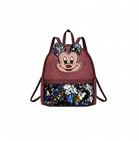 картинка Tr Рюкзак шкірозамінник паетки h25см,ширина22дно-7(1відділ) МІКІ 1шт магазин Одежда+ являющийся официальным дистрибьютором в России 